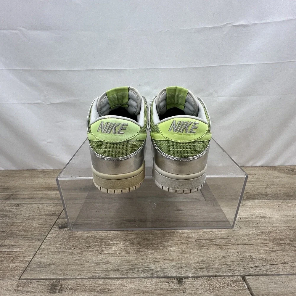 NIKE DUNK LOW Women's Size 8.5‎ Grey/Citron/Silver/ Green/Metallic 318638 031
